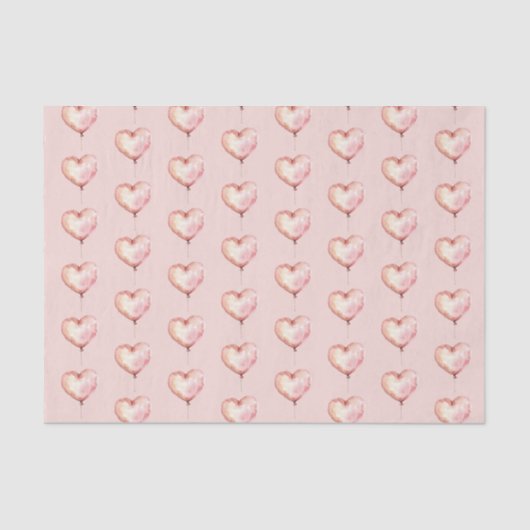 Blush Pink Hearts Birthday Tissuepapier (Voorkant)