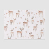 Blush Pink Hearts Cream Deer Christmas Tissuepapier (Voorkant)