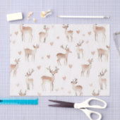 Blush Pink Hearts Cream Deer Christmas Tissuepapier (Craft)