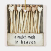 Blush pink Hearts Match Made in Heaven Christmas Keramisch Ornament (Achterkant)
