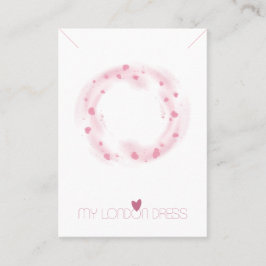 BLUSH PINK HEARTS WATERVERF STUD EARRING DISPLAY VISITEKAARTJE