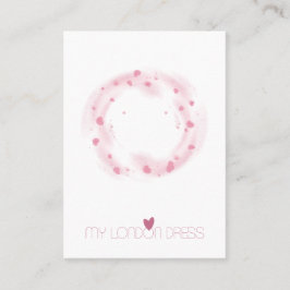 BLUSH PINK HEARTS WATERVERF STUD EARRING DISPLAY VISITEKAARTJE