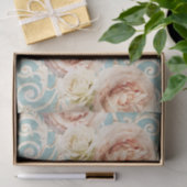  Blush Pink Heirloom Rozen Floral Damask Tissuepapier (Geschenk)