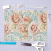  Blush Pink Heirloom Rozen Floral Damask Tissuepapier (Craft)