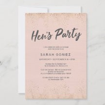 Blush Pink Hen's Party Invitation
