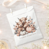 Blush Pink Herfst Highland koe voorkeurstassen Bedankzakje (Geknipt)