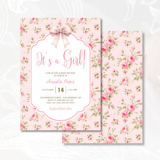 Blush Pink Het is een meisje Baby shower Kaart