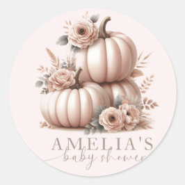 Blush Pink Highland Koe Herfst Pompoen stickers