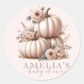 Blush Pink Highland Koe Herfst Pompoen stickers (Voorkant)