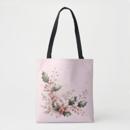 Blush Pink Holly en bessen Tote Bag