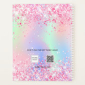 Blush pink holografische naam bedrijf planner (Achterkant)