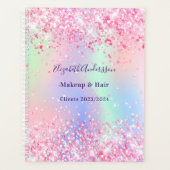 Blush pink holografische naam bedrijf planner (Voorkant)