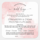 Blush Pink Home Bakkerij Cottage Law Ingrediënten Vierkante Sticker (Voorkant)