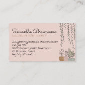 Blush Pink House Flower Vases Plant Succultics Visitekaartje (Achterkant)