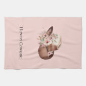 Blush Pink Howdy Cowgirl Bloemen Westerne Petten Theedoek (Horizontaal)