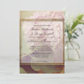  Blush Pink Hydrangea Art Vintage Wedding Kaart (Staand voorkant)