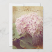 Blush Pink Hydrangea Art Vintage Wedding Kaart (Achterkant)