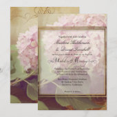 Blush Pink Hydrangea Art Vintage Wedding Kaart (Voorkant / Achterkant)