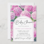 Blush Pink Hydrangea Baby shower Kaart (Voorkant)