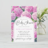 Blush Pink Hydrangea Baby shower Kaart (Staand voorkant)