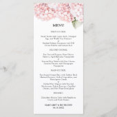 Blush Pink Hydrangea Elegant Bloemen Wedding Menu (Voorkant)
