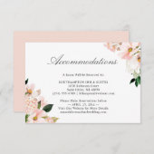 Blush Pink Hydrangea Floral Accommodatie Informatiekaartje (Voorkant / Achterkant)