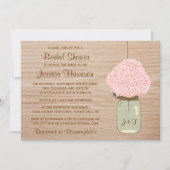 Blush Pink Hydrangea & Mason Jar Vrijgezellenfeest Kaart (Voorkant)