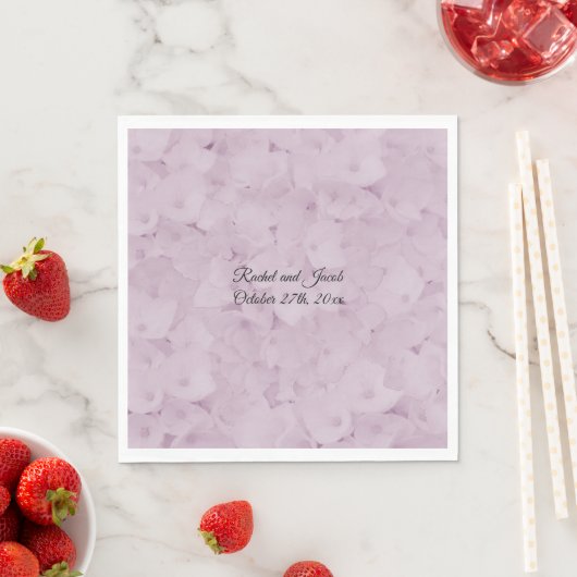 Blush Pink Hydrangea Wedding Paper Napkins Servet (Insitu)