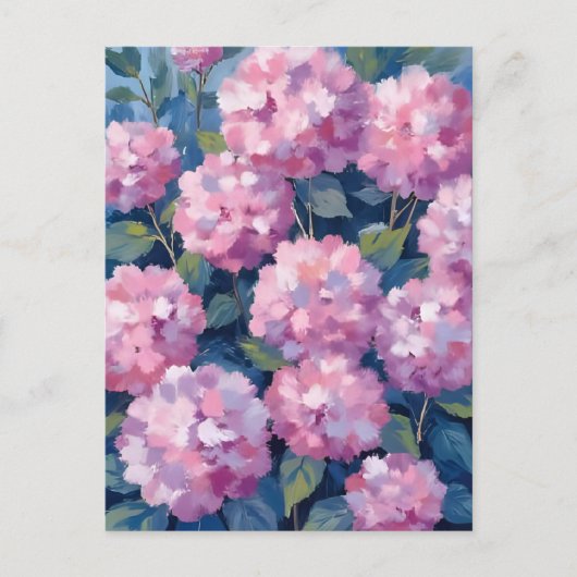 Blush Pink Hydrangeas Floral Briefkaart (Voorkant)