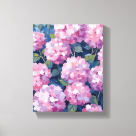 Blush Pink Hydrangeas Floral Canvas Afdruk