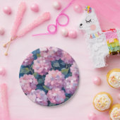 Blush Pink Hydrangeas Floral Papieren Bordje (Feest)