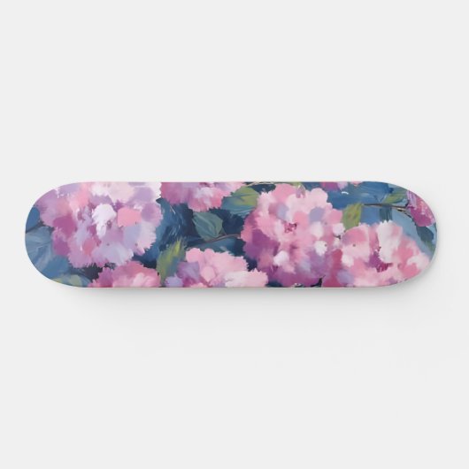 Blush Pink Hydrangeas Floral Persoonlijk Skateboard (Horizontaal)