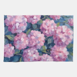 Blush Pink Hydrangeas Floral Theedoek