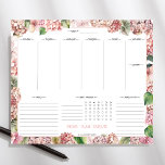 Blush Pink Hydrangeas Planner Pad Notitieblok<br><div class="desc">Wat een mooie manier om georganiseerd te worden! Deze planner pad is bedekt met blush roze hortensia's met accenten van groen. Veel ruimte om alles op te schrijven wat je elke week moet bereiken,  en bevat ook een gewoonte tracker en ruimte voor een to do-lijst.</div>