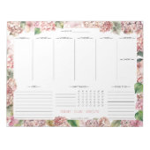 Blush Pink Hydrangeas Planner Pad Notitieblok (Voorkant)
