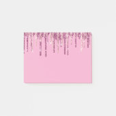 Blush Pink Ice Cream Glitter Drips Verjaardag Post-it® Notes (Voorkant)