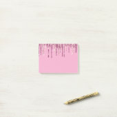 Blush Pink Ice Cream Glitter Drips Verjaardag Post-it® Notes (Op bureau)