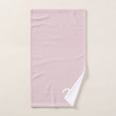 Blush Pink Initiaal Monogram Retro Typografie Bad Handdoek (Handdoek)