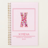 Blush Pink Initial Name Letter X Planner (Voorkant)