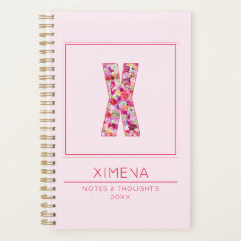 Blush Pink Initial Name Letter X Planner