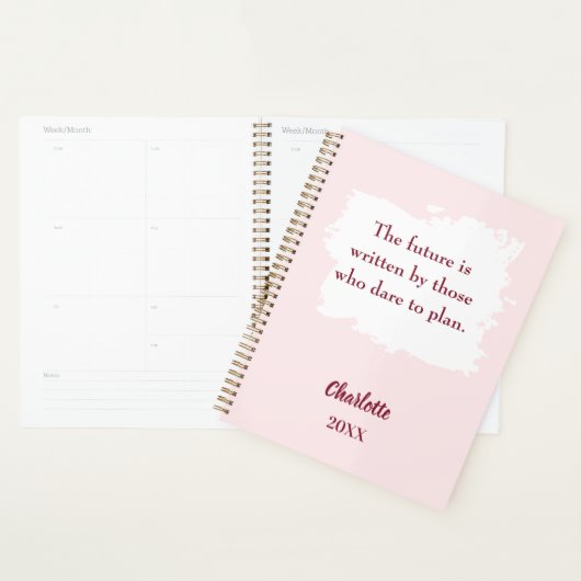 Blush pink inspirational quote 2026 planner (Display)