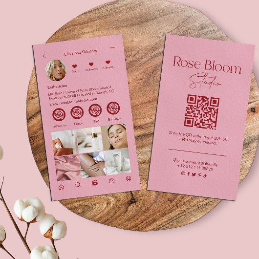 Blush Pink Instagram Business Card Visitekaartje
