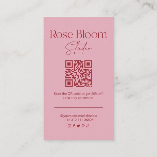 Blush Pink Instagram Business Card Visitekaartje (Achterkant)