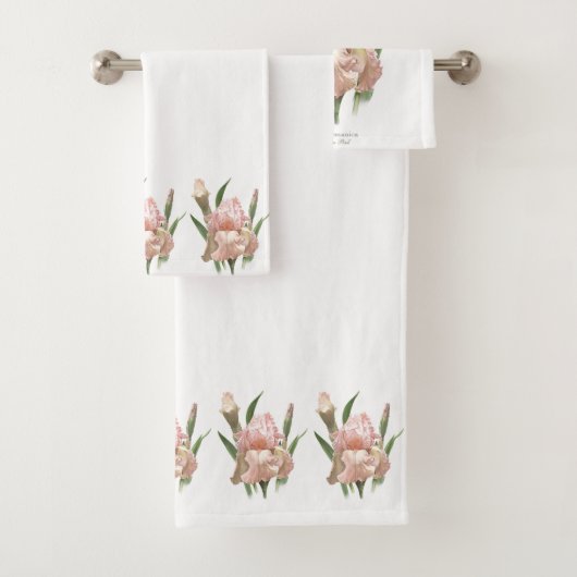 Blush Pink Iris Bad Handdoek (Insitu)