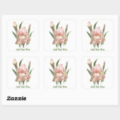 Blush Pink Iris Vierkante Sticker (Vel)