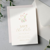 Blush Pink & Ivoor Wildflower Wedding Save The Date