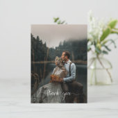 Blush Pink Ivory Floral Foto Kaart (Staand voorkant)