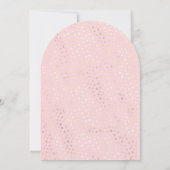 Blush Pink Ivory Floral Moon Arch Navy Baby shower Kaart (Achterkant)