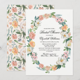 Blush Pink Ivory Floral Waterverf Vrijgezellenfees Kaart