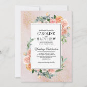 Blush Pink Ivory Floral Waterverf Wedding Kaart (Voorkant)